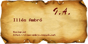 Illés Ambró névjegykártya